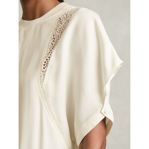 REISS HARLOWE Lace Insert T Shirt